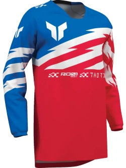 Bluza enduro dziecięca Thor Launchmode Shockie czerwono-niebieska