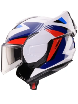 Kask szczękowy Caberg Trip biało-niebiesko-czerwony