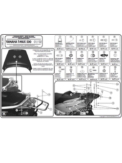 Stelaż Kappa pod kufer centralny MONOKEY do Yamaha T-MAX 500 (01 > 07)