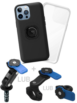 Zestaw na motocykl: etui MAG na telefon iPhone 13 Pro Max (magnetyczne) + wodoodporny pokrowiec MAG + mocowanie Quad Lock
