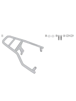 Stelaż pod kufer centralny Monolock Kappa Vespa Primavera 50-125-150 (14-)/ Sprint 50-125-150 (14-21) czarny