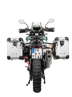 Zestaw: kufry boczne srebrne "And-S" Zega Evo + stelaże czarne Touratech KTM Super Adventure 1290 S/R (21-24) [poj.: 38+45l]