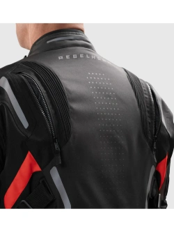 Kurtka motocyklowa tekstylna Rebelhorn Hiker IV czarno-szaro-czerwona