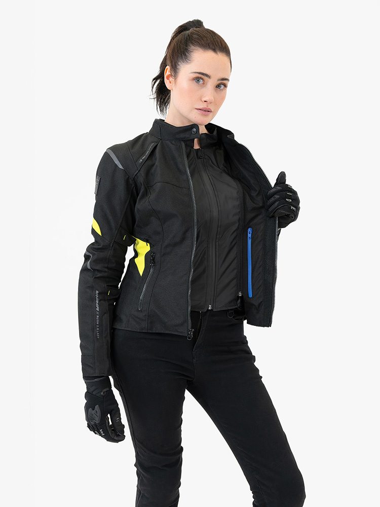 Kurtka motocyklowa damska tekstylna Shima Rush 2.0 czarno-fluo