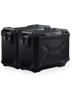 Zestaw: kufry boczne TRAX ADV + stelaże PRO SW-Motech Yamaha Tracer 9/ GT/ GT+ (24-) czarne [poj.: 2 x 45 L]