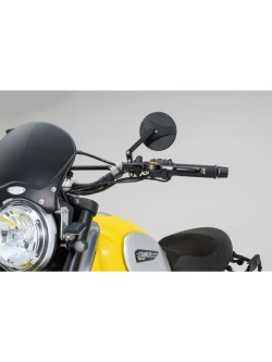 Lusterko motocyklowe krótkie Daytona D-Mirror-18 Nylon do montażu na końcu manetki czarne [adapter]