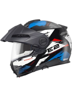 Kask szczękowy Schuberth E2 Trail czarno-biało-niebieski matowy