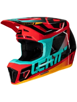 Kask enduro Leatt Moto 7.5 V25 z goglami czerwono-czarno-niebieski