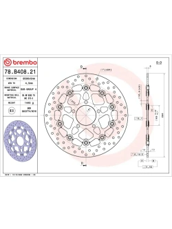 Tarcza Hamulcowa Brembo Serie Oro Floating Prime Line Suzuki (wybrane modele) [śr. 290 mm]