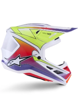 Kask enduro Alpinestars SM7 Fuse biało-fioletowy-fluo połysk