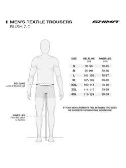 Spodnie motocyklowe tekstylne Shima Rush 2.0 czarne