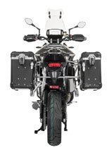 Zestaw: kufry boczne z anodowanego aluminium czarne "And-Black" Zega Evo + stelaże srebrne Touratech Triumph Tiger 900 Rally / Pro / GT / GT Pro (20-) (31+38L)