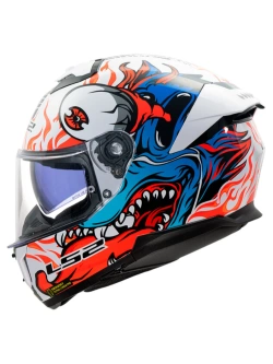 Kask integralny LS2 FF808 Stream II Inferno biało-czerwono-niebieski