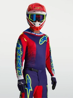 Bluza cross Alpinestars MX Fluid Drag niebiesko-czerwono-biała