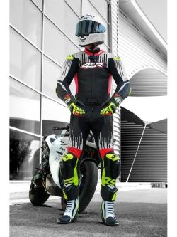Kombinezon motocyklowy dwuczęściowy 4SR RR Stripes AR czarno-biało-czerwony
