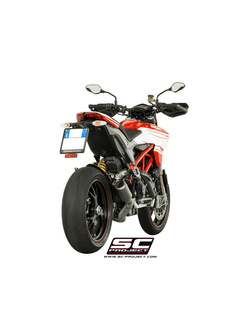 Tłumik SC-Project, CR-T Titanium (Slip On) z rurą łączącą 2-1 do likwidacji zaworu - Ducati Hypermotard 821 [13-16]