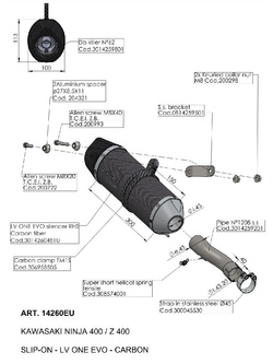 Tłumik motocyklowy LeoVince LV ONE EVO Kawasaki (wybrane modele) czarny [włókno węglowe]