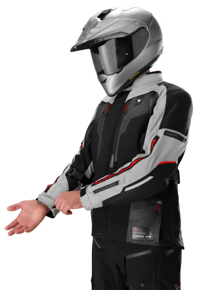 Kurtka motocyklowa tekstylna Shima Hero 3.0 G2 szaro-czerwona