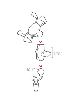 Uchwyt na telefon RAM X-Grip z sytemem do montażu w trzonie widelca motocykla