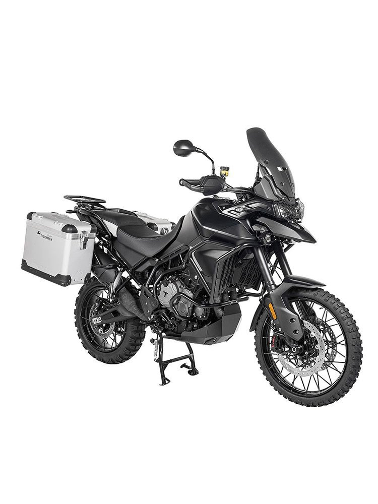 Zestaw: kufry boczne z anodowanego aluminium "And-S" Zega Pro + stelaże czarne Touratech Triumph Tiger 900 Rally / Pro / GT / GT Pro (20-) (38+45L)