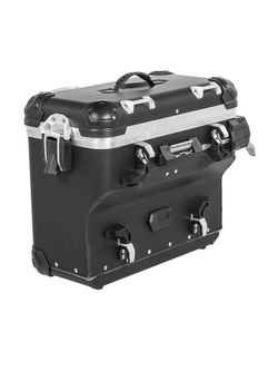 Zestaw: kufry boczne z anodowanego aluminium czarne Zega Evo X + stelaże srebne Touratech Yamaha Tenere 700 / World Raid (2 x 38L)