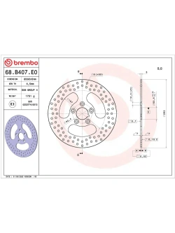 Tarcza Hamulcowa Brembo Serie Oro Fixed Prime Line Harley Davidson (wybrane modele) [śr. 292 mm]