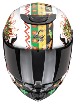 Kask integralny dziecięcy Scorpion EXO-JNR Air Yucatan biało-pomarańczowo-czarny