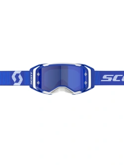 Gogle motocyklowe Scott Prospect 2.0 z niebieską szybką, niebiesko-białe