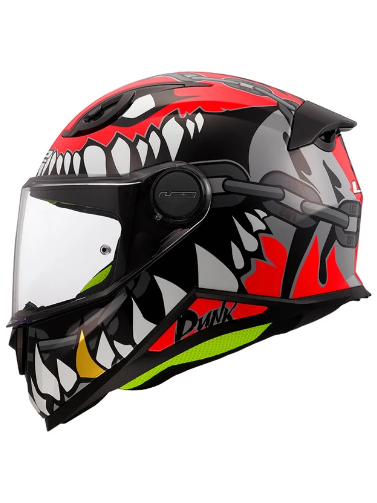 Kask dziecięcy integralny LS2 FF812 Punk czarno-czerwono-biały
