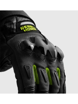 Rękawice motocyklowe Rebelhorn Defender czarno-szare-fluo
