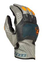 Rękawice motocyklowe Klim Badlands Aero Pro Short szaro-pomarańczowo-niebieskie