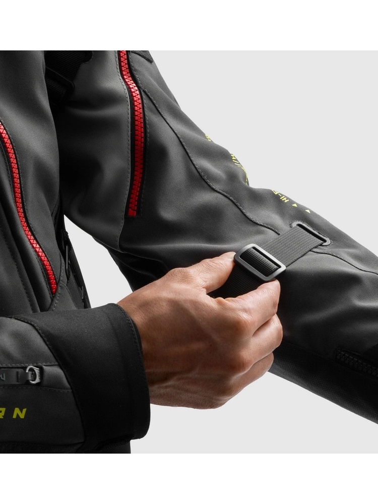 Kurtka motocyklowa tekstylna Rebelhorn Hardy 3.0 czarno-szaro-czerwona