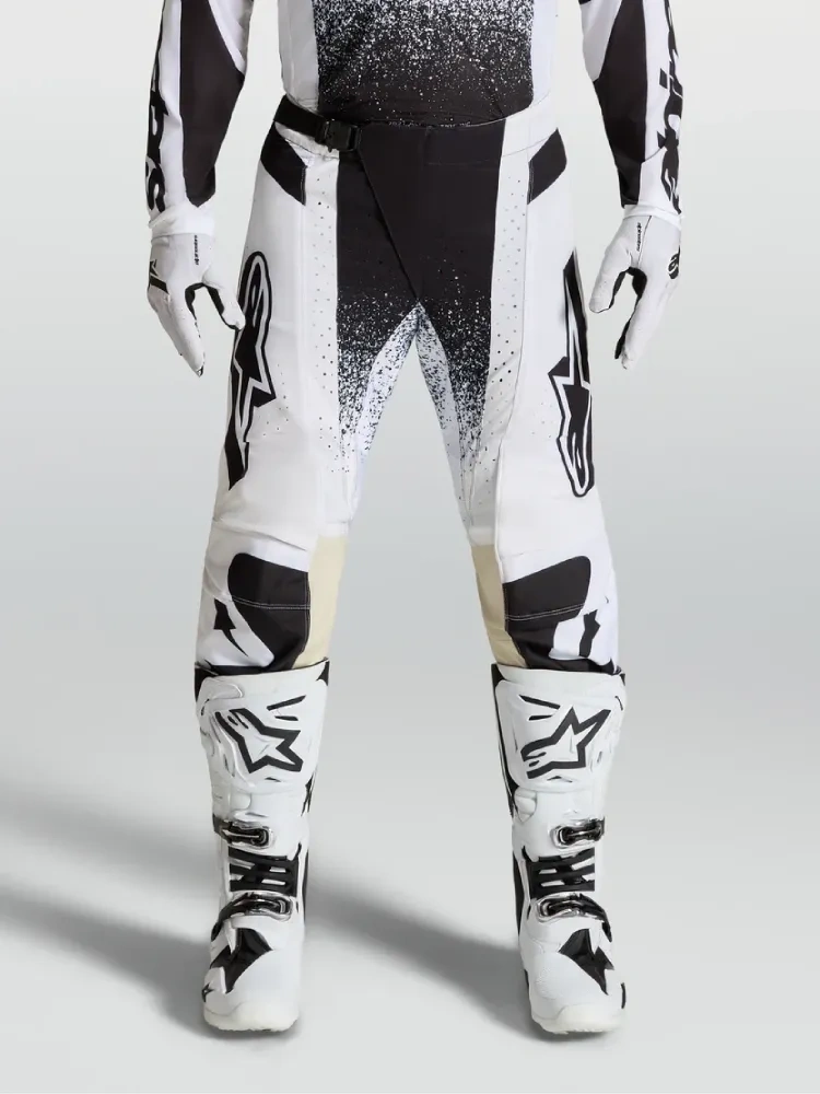 Spodnie cross Alpinestars MX Techstar Swan biało-czarne