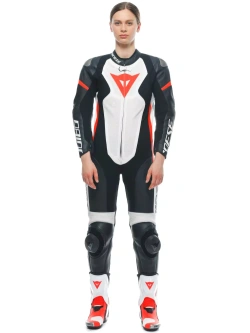 Kombinezon motocyklowy jednoczęściowy damski Dainese Grobnik czarno-czerwono-biały
