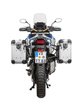 Zestaw: kufry boczne z anodowanego aluminium srebrne "And-S" Zega Evo + stelaże czarne Touratech Honda CRF1100L Africa Twin (22-)/ Adventure Sports (31+38L)