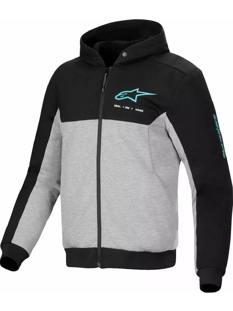 Bluza motocyklowa Alpinestars Chrome V2 czarno-szaro-niebieska