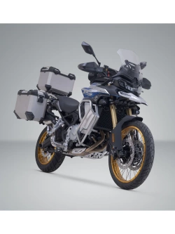 Zestaw: kufry boczne 45/37L + kufer centralny 38L TRAX ADV+ stelaże SW-Motech Voge 900 DSX (23-) srebrne