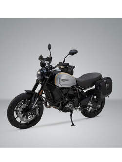 Zestaw: sakwa boczna LEGEND GEAR LC2 Black na lewą stronę + stelaż do Ducati Scrambler 1100 Pro / Sport Pro / Tribute Pro (19-25)