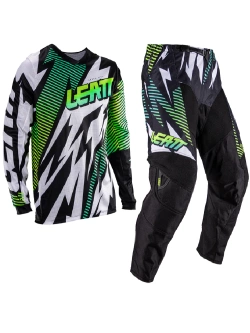 Zestaw offroadowy dziecięcy: bluza i spodnie Leatt Moto 3.5 Junior/ Mini czarno-szaro-zielony