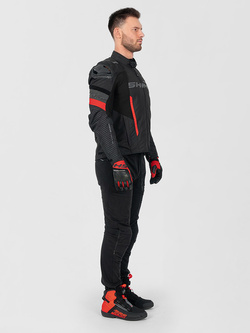 Kurtka motocyklowa tekstylna Shima Solid 2.0 czarno-czerwona