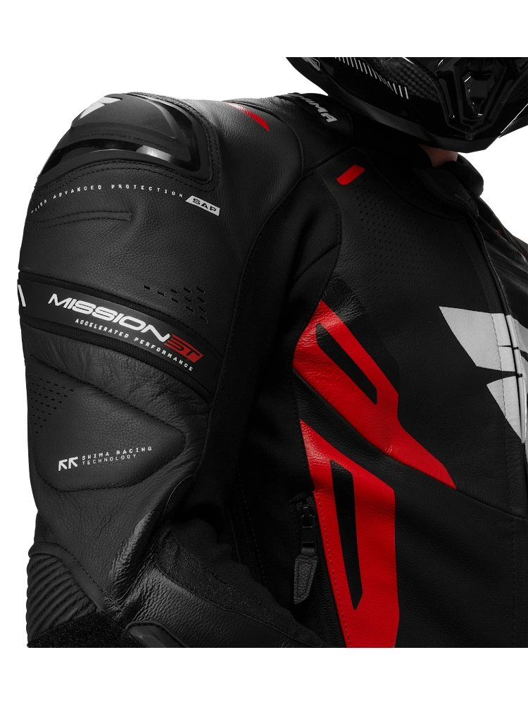 Kurtka motocyklowa skórzana Shima Mission ST G2 czarno-czerwona