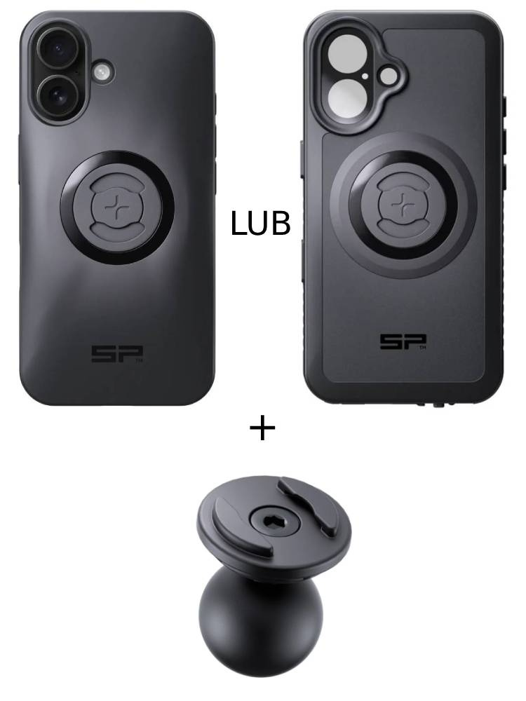 Zestaw: etui na telefon iPhone 16 + uchwyt kulowy Pro SPC+ SP Connect