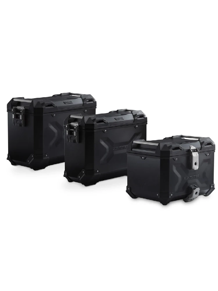 Zestaw: kufry boczne 45/45l + kufer centralny TRAX ADV + stelaże SW-Motech Suzuki V-Strom 1050 DE (23-) czarne