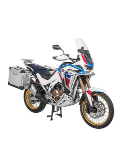 Zestaw: kufry boczne aluminiowe srebrne Zega Pro + stelaże czarne Touratech Honda CRF1100L Africa Twin (22-)/ Adventure Sports (38+45L)