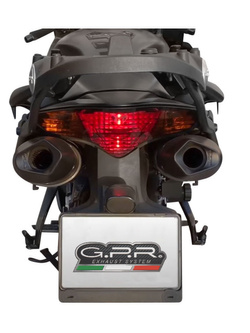 Podwójny tłumik (poziomy) G.P.R Furore Nero [Slip-On, Black Aluminium] - Honda VFR 800 V-Tec [02-13]