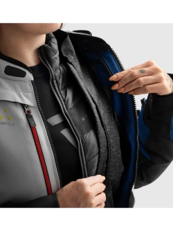 Kurtka motocyklowa damska tekstylna Rebelhorn Hardy 3.0 niebiesko-szaro-czerwona