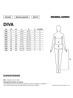 Spodnie motocyklowe damskie skórzane Rebelhorn Diva czarne