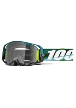Gogle motocyklowe 100% ARmatic z przeźroczystą szybką niebiesko-zielone