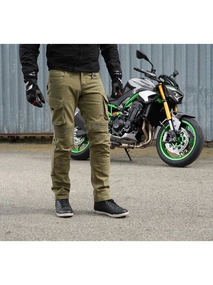 Jeansy motocyklowe 4SR Tourismo zielone
