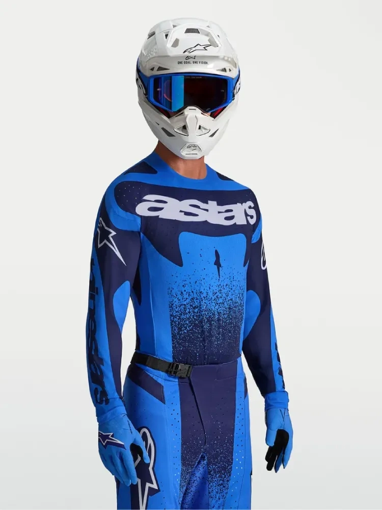Bluza cross Alpinestars MX Techstar Swan niebieska